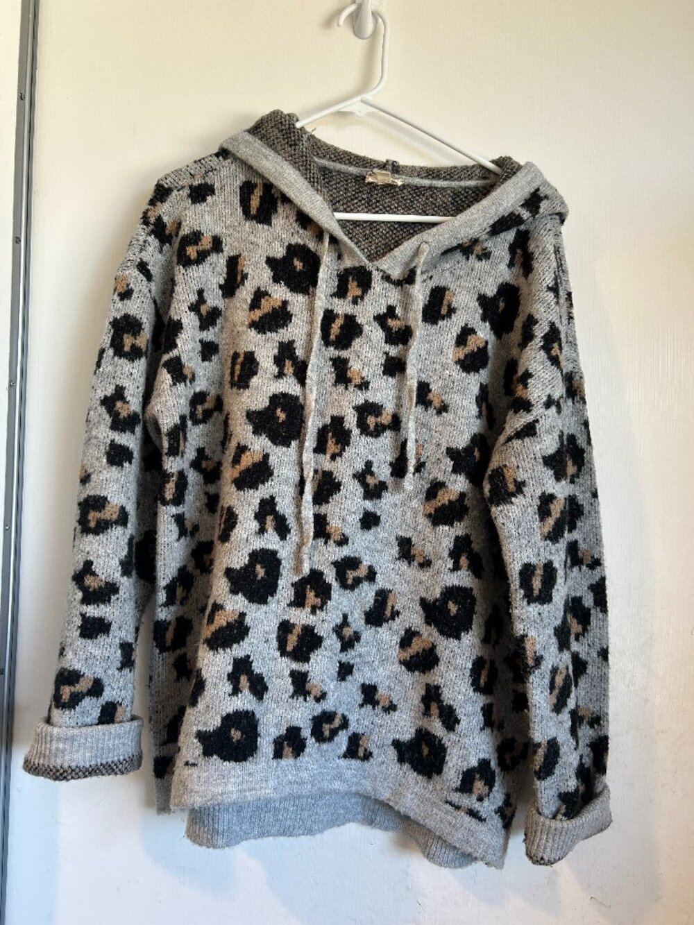 Leopard Print Hooded Sweater